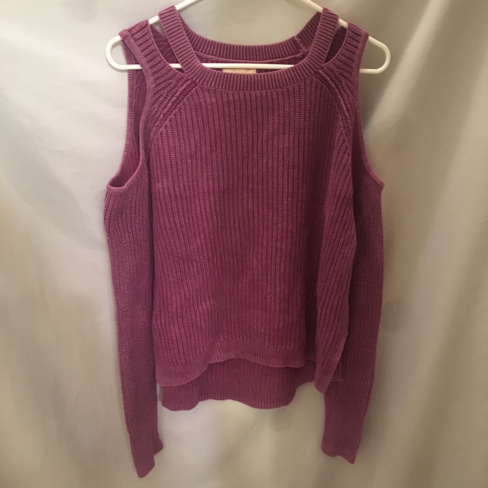 Open Shoulder Purple Hollister Sweater